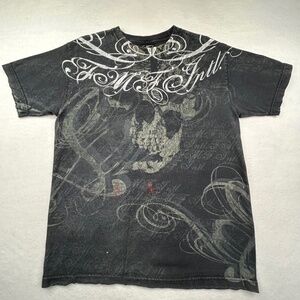 FMF VINTAGE Y2K Motocross Biker Dirt bike Graphic T-shirt Black Medium Back hit